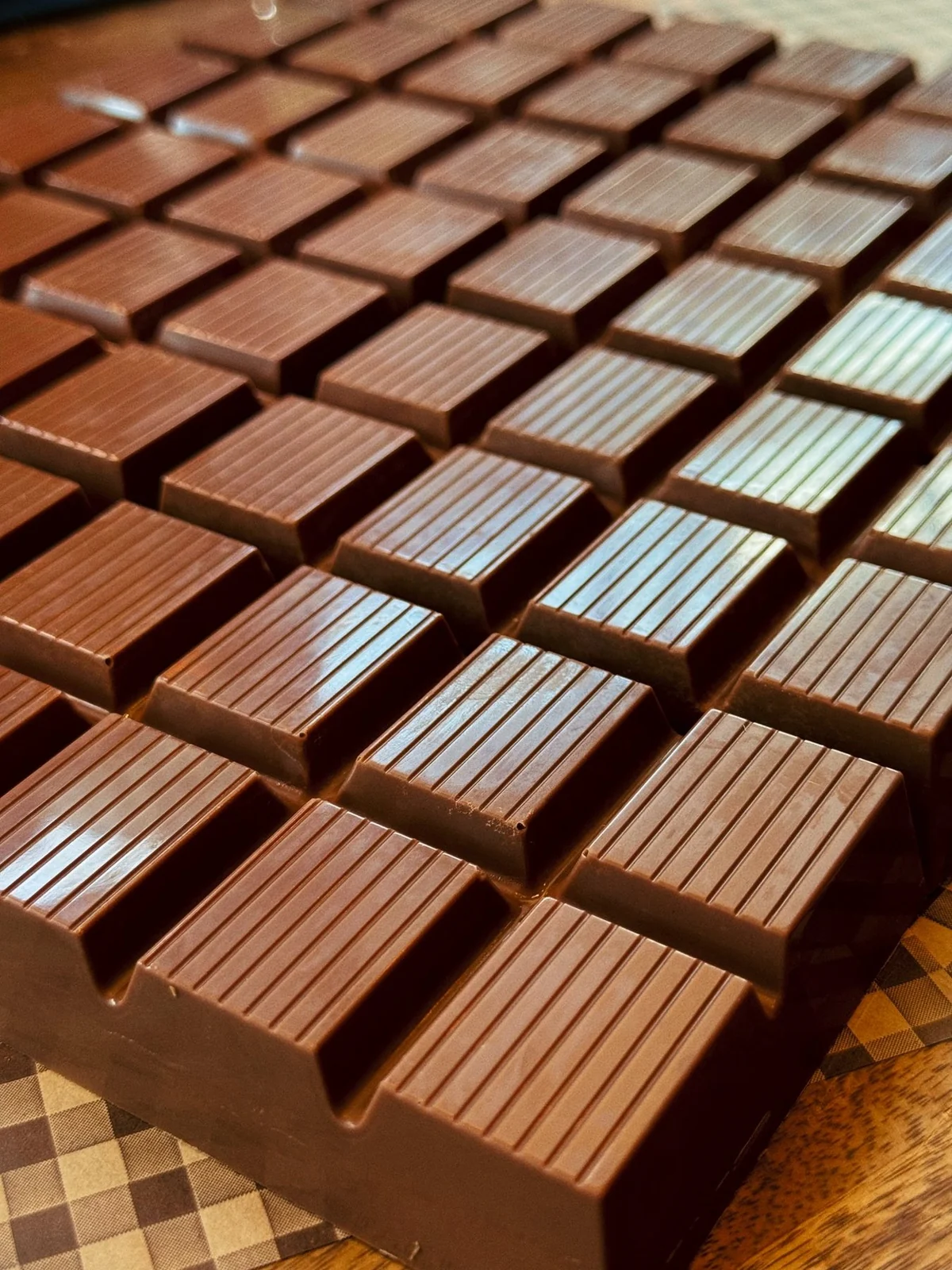 Freshly finished Bonibon chocolate bars